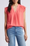 VINCE CAMUTO BEADED CAP SLEEVE TOP