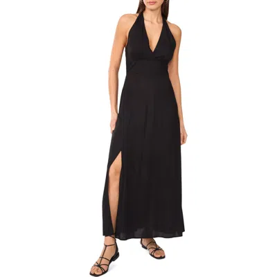 Vince Camuto Beaded Halter Maxi Dress In Rich Black