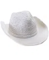 VINCE CAMUTO BEADED TRIM STRAW COWBOY HAT