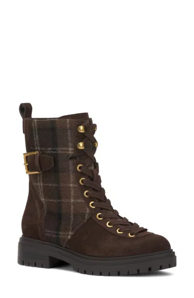 Vince Camuto Becinda Leather Combat Boot In Brown