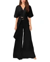 Vince Camuto Open Back Wide Leg Belted Jumpsuit In Rich Black