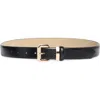 Vince Camuto Bevel Edge Buckle Faux Leather Belt In Black