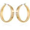 Vince Camuto Bezel Set Crystal Hoop Earrings In Goldtone4
