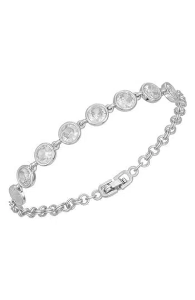 Vince Camuto Bezel Set Cz Bracelet In Metallic