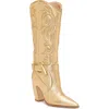 Vince Camuto Biancaa Pointed Toe Western Boot In Gold