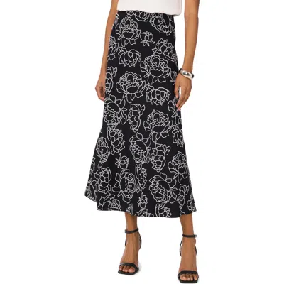 Vince Camuto Bias Cut A-line Midi Skirt In Black