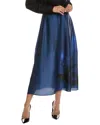 Vince Camuto Bias Pull-on Midi Skirt In Blue