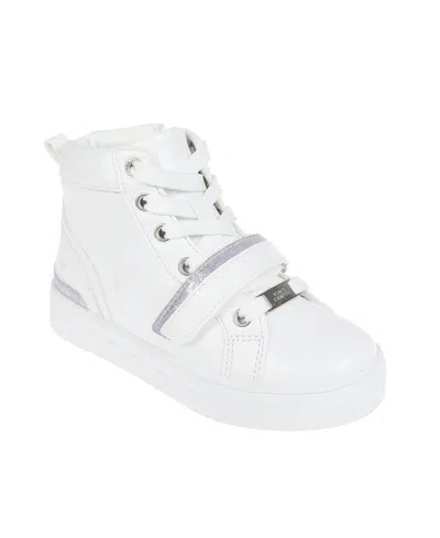 Vince Camuto Kids' Big Girl's Fashion Athletic Sneakers With Sugar Glitter Polyurethane Sneakers In White