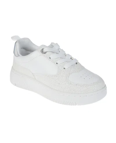 Vince Camuto Kids' Big Girl's Fashion Athletic With Accent Color Pieceing Polyurethane Sneakers In White