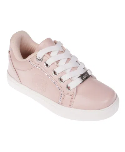 Vince Camuto Kids' Big Girl's Fashion Athletic With Rhinestone Binding Detail Polyurethane Sneakers In Blush