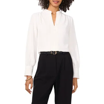 Vince Camuto Bishop Sleeve Crepe Top In New Ivory
