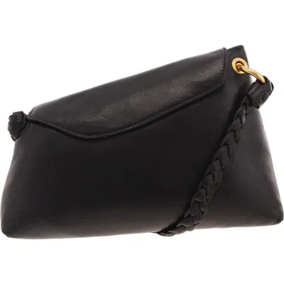 Vince Camuto Blaze Womens Braided Leather Shoulder Handbag In Black