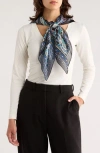 Vince Camuto Block Print Floral Square Scarf In Black