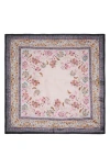 Vince Camuto Block Print Floral Square Scarf In Pink