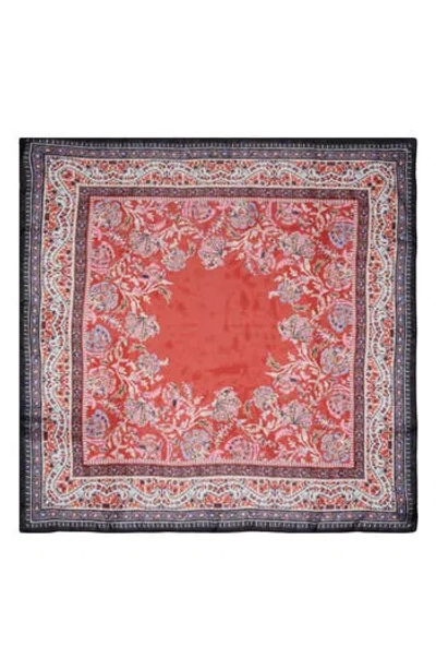 Vince Camuto Block Print Floral Square Scarf In Red