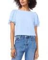 Vince Camuto Blouse Top Womenssky Layered Flutter Sleeves Boat Neck Ups651 In Blue