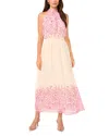 Vince Camuto Women's Floral-print Halter-neck Maxi Dress In Cream Multi