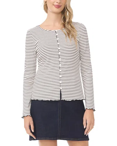 Vince Camuto Boatneck Front Button Top In Neutral