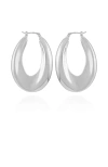 Vince Camuto Silver Tone Bold Oval Hoop Earrings In Silver