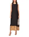 Vince Camuto Border Print Sleeveless A-line Maxi Dress