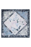Vince Camuto Botanical Satin Square Scarf In Black