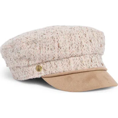 Vince Camuto Bouclé & Faux Suede Conductor Hat In Pink