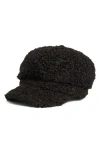 Vince Camuto Bouclé Newsboy Cap In Black