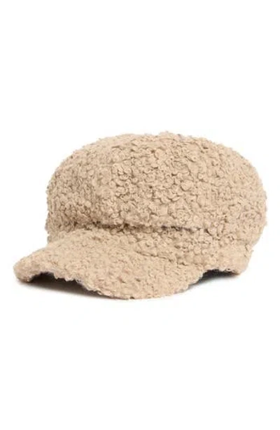 Vince Camuto Bouclé Newsboy Cap In Brown