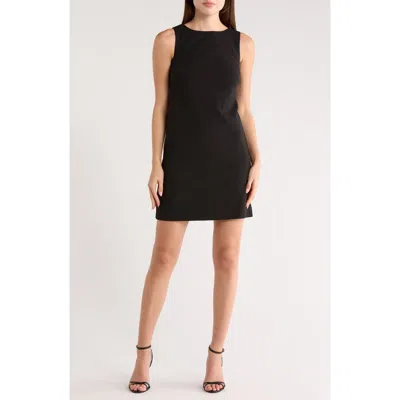 Vince Camuto Bow Back Scuba Crepe Shift Minidress In Black