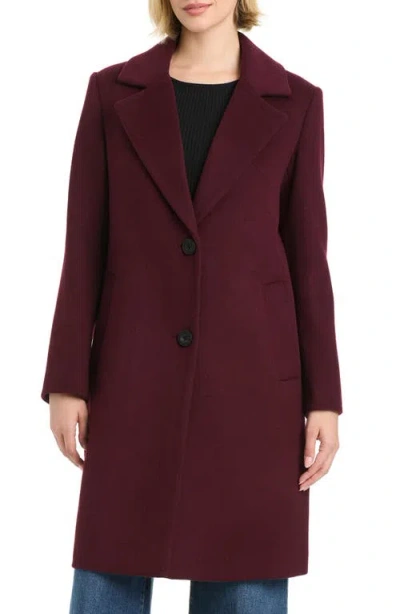 Vince Camuto Boyfriend Longline Coat In Burgundy