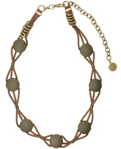 Vince Camuto Braided Casting Laced Chain Belt In Gold