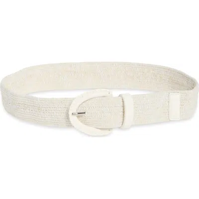 Vince Camuto Braided Stretch Belt In White/ Ivory