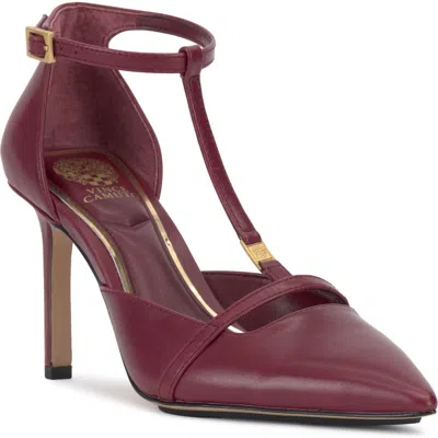 Vince Camuto Branor T-strap Pointed Toe Pump In Chianti