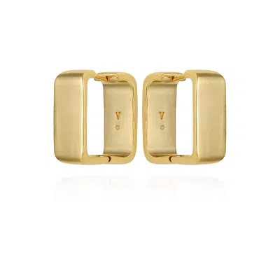 VINCE CAMUTO BRASS RECTANGLE HOOP EARRINGS