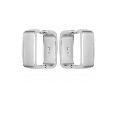 VINCE CAMUTO BRASS RECTANGLE HOOP EARRINGS