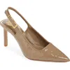 Vince Camuto Brendie Slingback Pump In Taupe Glossy Croco Patent