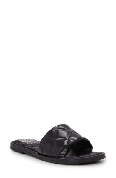 Vince Camuto Brennda Quilted Slide Sandal In Black
