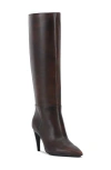 Vince Camuto Brigitte Pointed Toe Knee High Boot In Dark Caramel