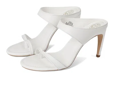 Vince Camuto Brisa Toe Loop High Heel Mule Sandals In White