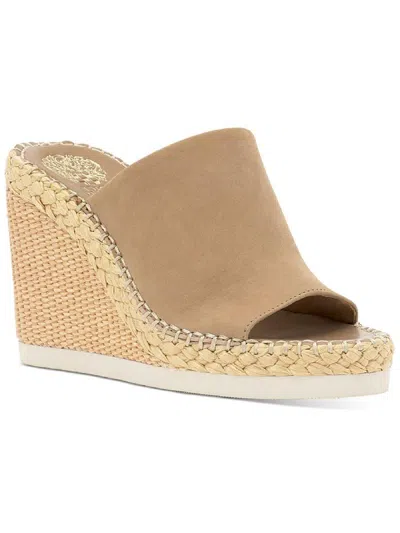 Vince Camuto Brissia Womens Padded Insole Espadrille Wedge Sandals In Beige