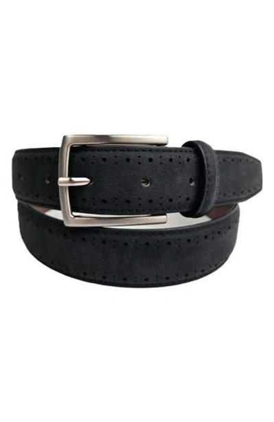 Vince Camuto Brogue Belt In Black