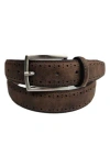 Vince Camuto Brogue Belt In Brown