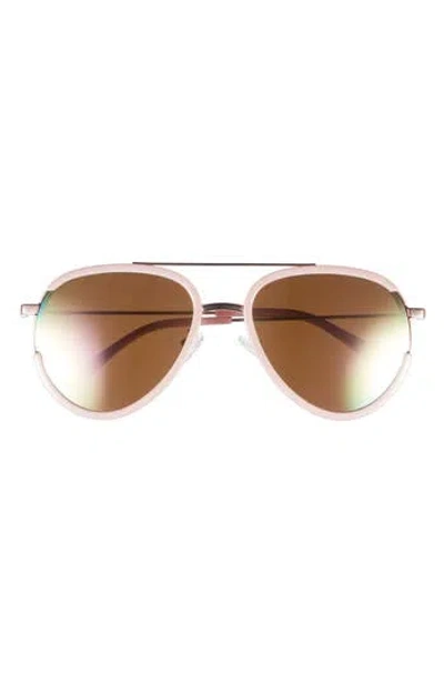 Vince Camuto Brow Bar Aviator Sunglasses In Rose Gold