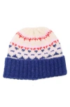 Vince Camuto Brushed Fair Isle Beanie In Blue