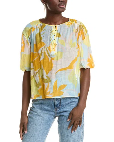 Vince Camuto Bubble Sleeve Top In Blue