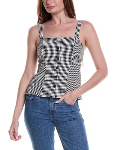 Vince Camuto Button Front Fitted Tank Top In Black