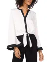Vince Camuto Tie Front Blouse In New Ivory