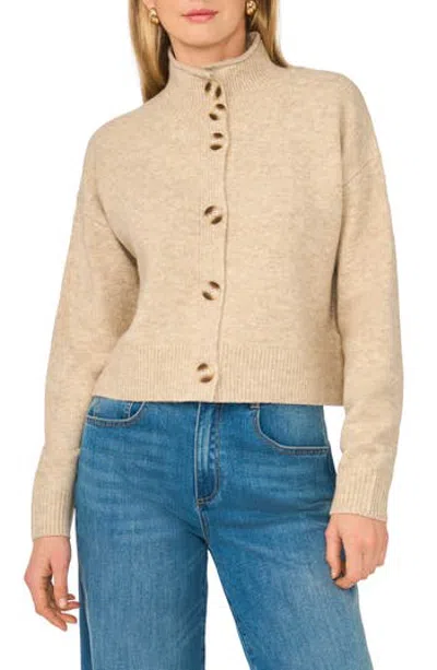 Vince Camuto Button Mock Neck Cardigan In Neutral