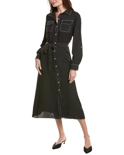 Vince Camuto Button Shirtdress In Black