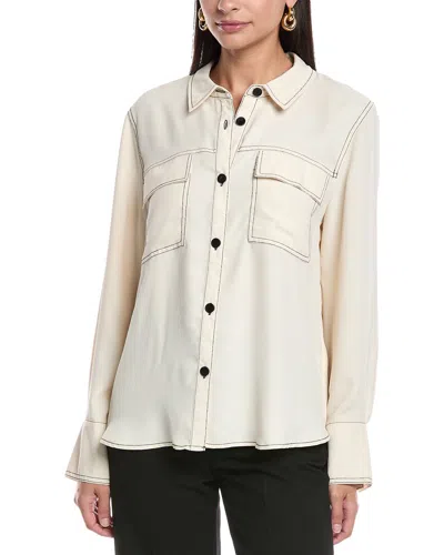Vince Camuto Button Up Blouse In Neutral